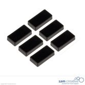 Rettangoli magnetici nera 12x24 mm (Set da 6)