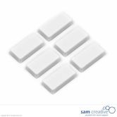Rettangoli magnetici bianca 12x24 mm (Set da 6)