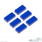 Rettangoli magnetici blu 12x24 mm (Set da 6)