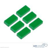 Rettangoli magnetici verde 12x24 mm (Set da 6)