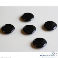 Set da 5 magneti tondi di colore nero. 30 mm.