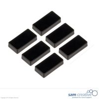 Rettangoli magnetici nera 12x24 mm (Set da 6)