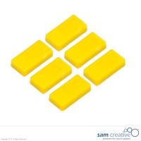 Rettangoli magnetici giallo 12x24 mm (Set da 6)