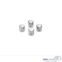 Set magneti cilindrici argento metallizzato 10 mm