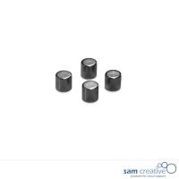 Set magneti cilindrici nero metallizzato 10 mm