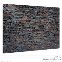 Lavagna in Vetro Solid Muro di Pietre 90x120 cm